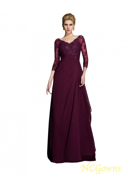 Ncgowns Floor-Length Natural Beading Embellishment Chiffon Zipper Mother Of The Bride Dresses