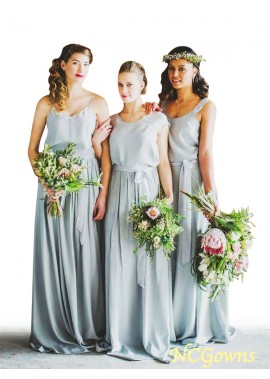 Natural Waist Sleeveless Floor-Length Wedding Party Dresses T801524723579