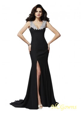 Floor-Length A-Line Princess Black Dresses