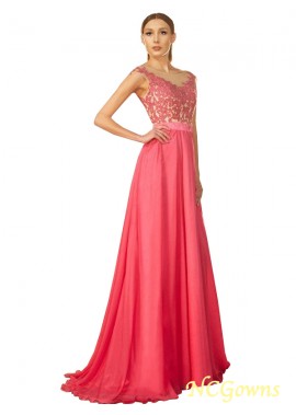Zipper Applique A-Line Princess Natural Waist Sheer Neck Chiffon 2023 Prom Dresses