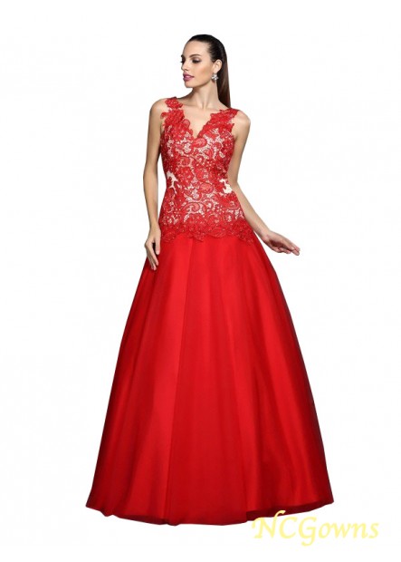 Lace Fabric Empire Ball Gown Silhouette V-Neck Floor-Length Special Occasion Dresses