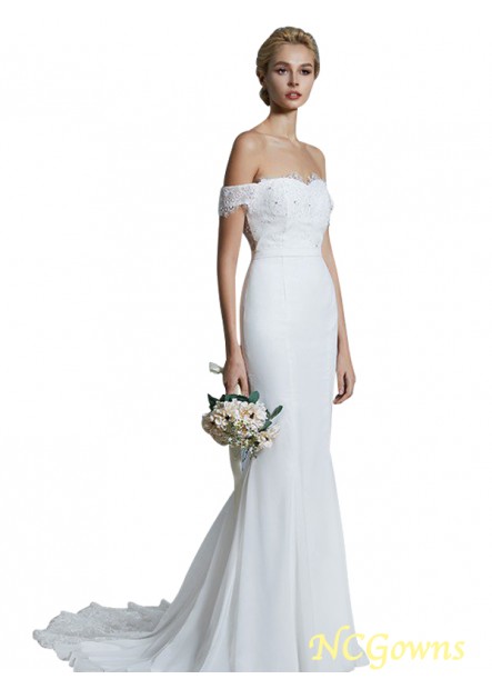 Sleeveless Sleeve Off-The-Shoulder Lace Embellishment Other Back Style Wedding Dresses
