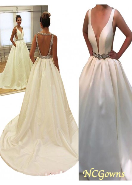 Satin Fabric A-Line Princess Silhouette Court Train Hemline Train Natural Waist Vintage Wedding Dresses T801524714933