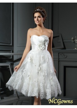 Sleeveless Sleeve Ruched Embellishment A-Line Princess Short Wedding Dresses