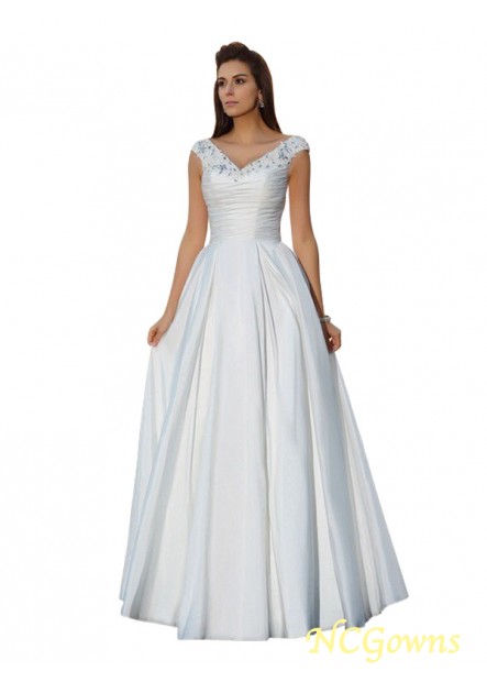 V-Neck Taffeta A-Line Princess Empire Other Back Style Sleeveless Sleeve 2023 Wedding Dresses