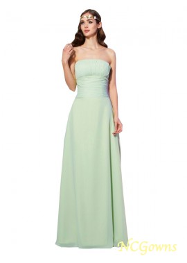 Empire Floor-Length Pleats Embellishment Sleeveless Sleeve Bridesmaid Dresses
