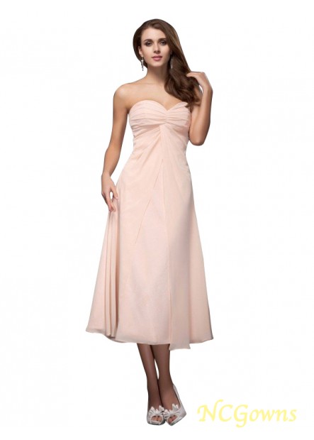 Tea-Length Chiffon Fabric Sweetheart Short Dresses