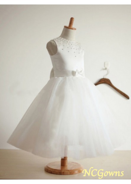 Floor-Length Other Bowknot Embellishment Ball Gown Silhouette Flower Girl Dresses
