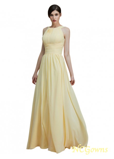 Sleeveless Sleeve Empire Waist Chiffon A-Line Princess Floor-Length Bridesmaid Dresses