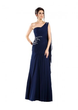 Floor-Length Chiffon One-Shoulder Wedding Party Mother Dresses