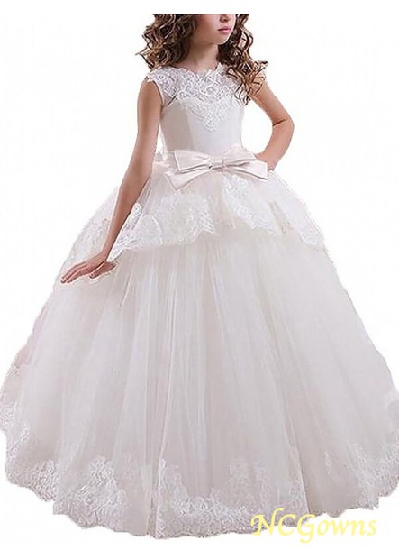 Ncgowns Tulle Fabric Floor-Length Sleeveless Sleeve Other Sash Ribbon Belt Wedding Party Dresses T801524726285