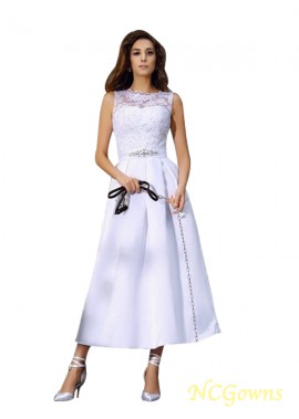 Other Applique Empire Ankle-Length Hemline Train Satin Wedding Dresses
