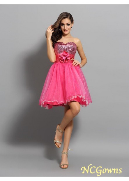 Ncgowns Sweetheart A-Line Princess Zipper Net Homecoming Dresses