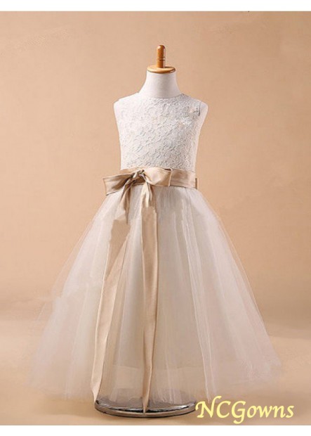 Floor-Length Jewel Neckline Natural Wedding Party Dresses