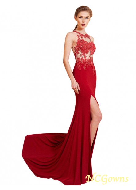 Jewel Applique Spandex Prom Dresses