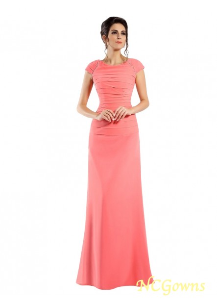 Floor-Length Short Sleeves Chiffon Mother Of The Bride Dresses