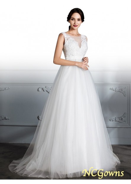 Natural Tulle A-Line Princess Silhouette V-Neck Other Sleeveless Beach Wedding Dresses