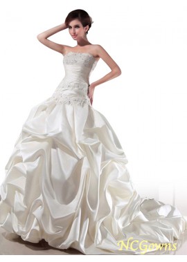 Ball Gown Sleeveless Chapel Train Beading Applique Wedding Dresses