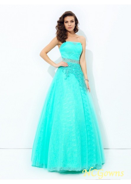 Ncgowns Strapless Neckline A-Line Princess Floor-Length Other Back Style Sleeveless Long Formal Dresses