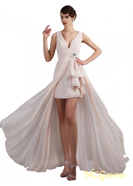 Ncgowns Court Train Sleeveless A-Line Princess Zipper Chiffon Special Occasion Dresses T801524708132