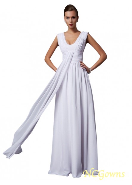 Sleeveless Pleats Zipper Floor-Length Hemline Train Jewel Neckline A-Line Princess Silhouette Long Prom Dresses T801524708841