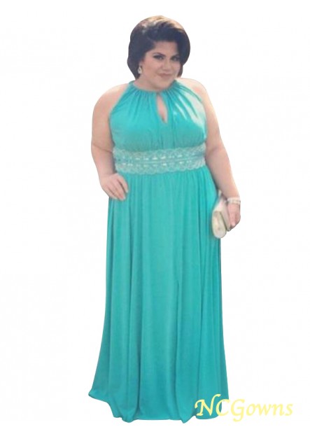 A-Line Princess Silhouette Sleeveless Chiffon Floor-Length 2023 Prom Dresses