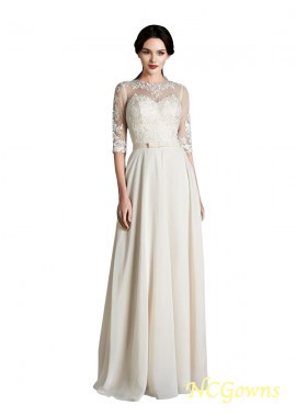Floor-Length A-Line Princess Silhouette Other 1 2 Sleeves Chiffon Fabric 2023 Wedding Dresses