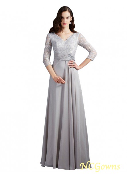 Ncgowns Applique Empire V-Neck Neckline Chiffon With Sleeves