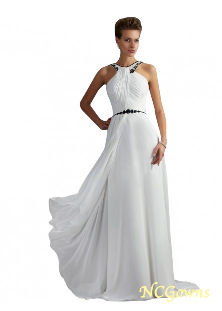 Sleeveless Sleeve A-Line Princess Silhouette Natural White Dresses