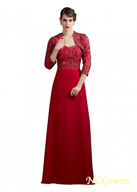 Other Empire Chiffon Fabric Floor-Length Red Dresses T801524725661