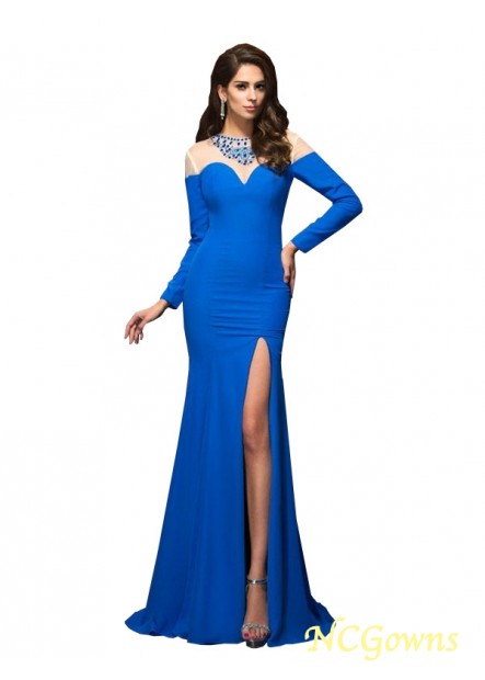 Ncgowns Natural Long Sleeves Floor-Length Sexy Evening Dresses