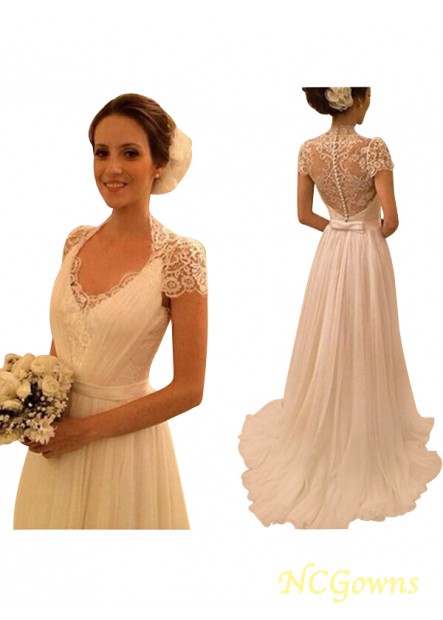 Chiffon Sleeveless V-Neck Neckline A-Line Princess Natural 2023 Wedding Dresses
