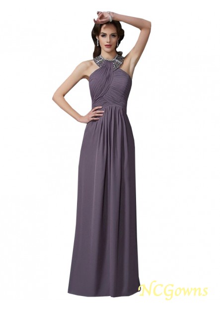 Floor-Length High Neck Chiffon Special Occasion Dresses