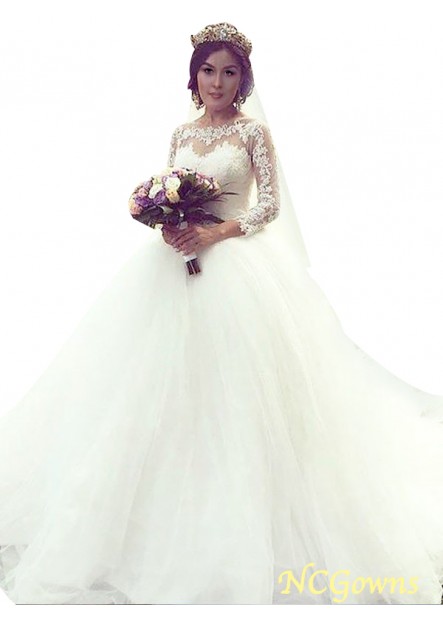 Court Train Other Bateau Ball Gown Silhouette Wedding Dresses