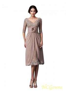 Lace Fabric A-Line V-Neck Wedding Party Mother Dresses