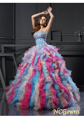 Organza Sleeveless Lace Up Sweetheart 2023 Formal Dresses T801524709743