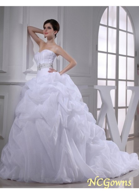 Ncgowns Ball Gown Organza Fabric Empire Beading Wedding Dresses