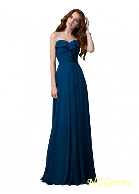 A-Line Princess Sleeveless Zipper Sweetheart Floor-Length Hemline Train Ruffles Embellishment Royal Blue Dresses
