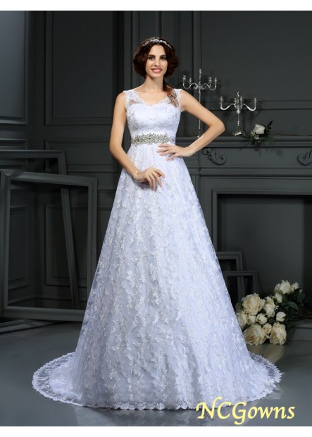 Satin Zipper Natural A-Line Princess Wedding Dresses