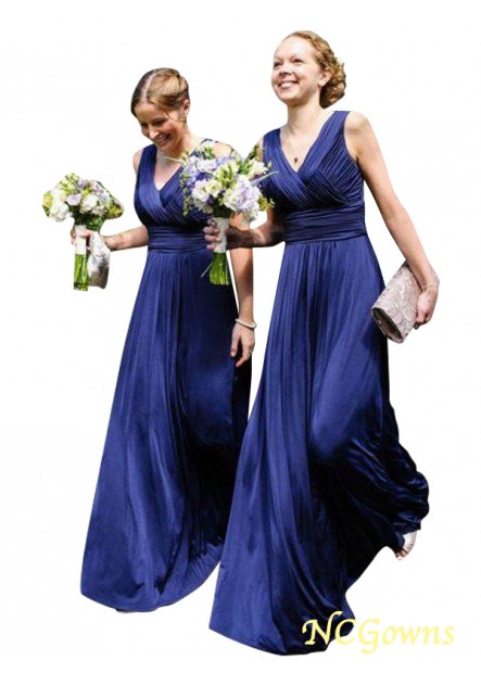 Pleats Embellishment Floor-Length Other Back Style Bridesmaid Dresses