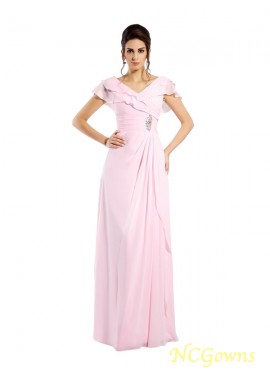 Floor-Length Hemline Train Zipper Back Style Empire A-Line Princess Pink Dresses