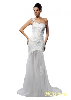 Ncgowns Sleeveless Lace Lace Embellishment Empire Waist Chapel Train Lace Wedding Dresses