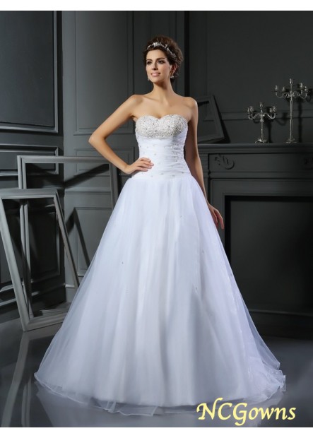 Ball Gown Satin Sleeveless Lace Up Back Style Natural Waist Wedding Dresses