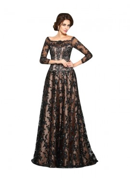 3/4 Sleeves Court Train Lace Mother Dresses