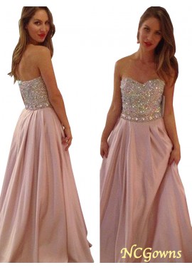 Sleeveless Natural Waist Other Back Style Satin Fabric Beading Embellishment 2023 Prom Dresses