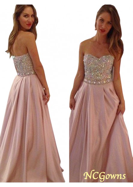 Sleeveless Natural Waist Other Back Style Satin Fabric Beading Embellishment 2023 Prom Dresses