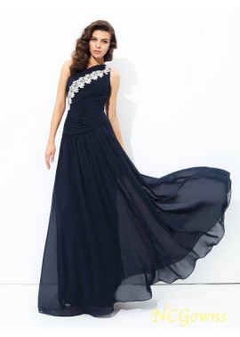 One-Shoulder Neckline Other Natural Floor-Length A-Line Princess Silhouette Sleeveless Sleeve 2023 Prom Dresses