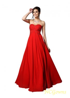 Ncgowns Zipper Sleeveless Beading Embellishment Red Dresses T801524725497