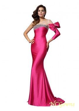 Bowknot Natural Waist Bateau Other Back Style Trumpet Mermaid Silhouette Long Evening Dresses