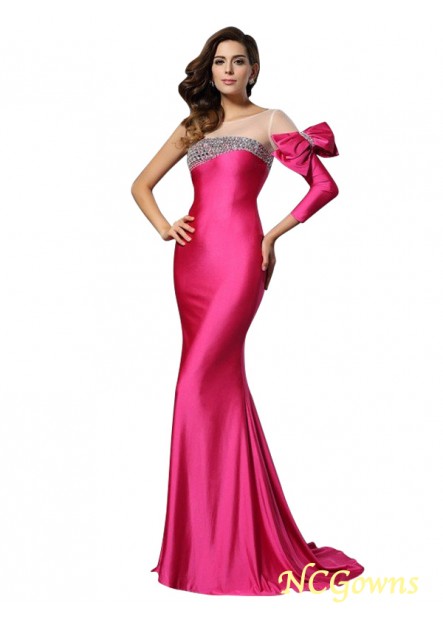 Bowknot Natural Waist Bateau Other Back Style Trumpet Mermaid Silhouette Long Evening Dresses